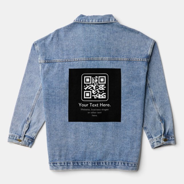 Code QR scannable moderne | Noir Blanc & Gris (Verso)