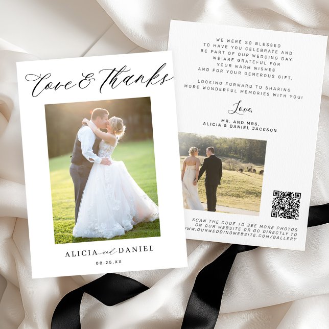 CODE QR script amour et merci 2 photo mariage (Créateur téléchargé)