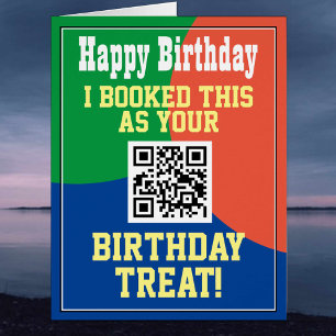 Code QR sur une carte d'anniversaire