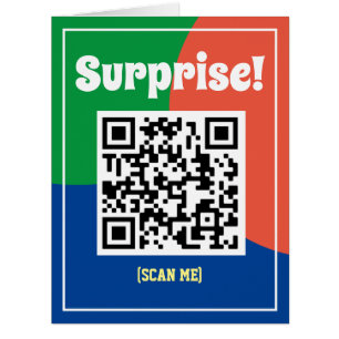 Code QR sur une carte surprise