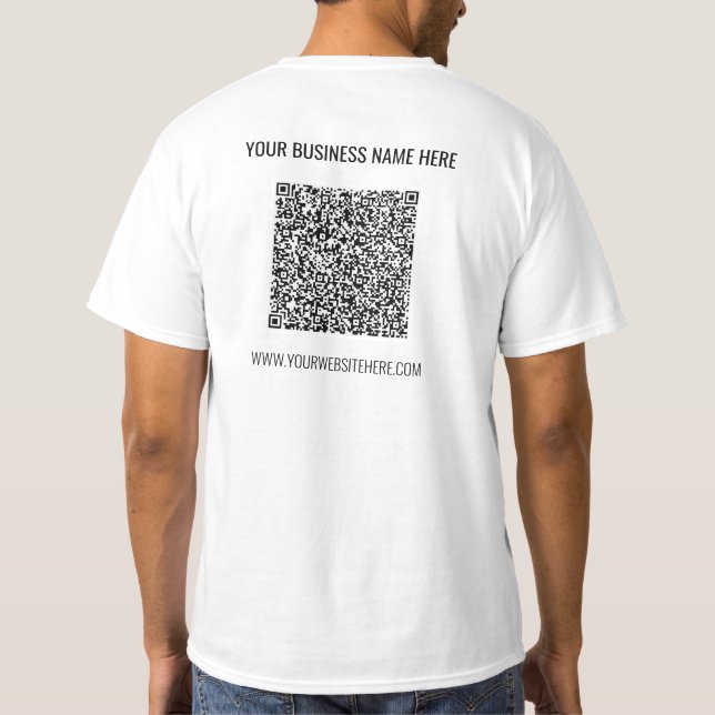Code QR T-shirt et texte personnalisé Votre nom d' (Dos)