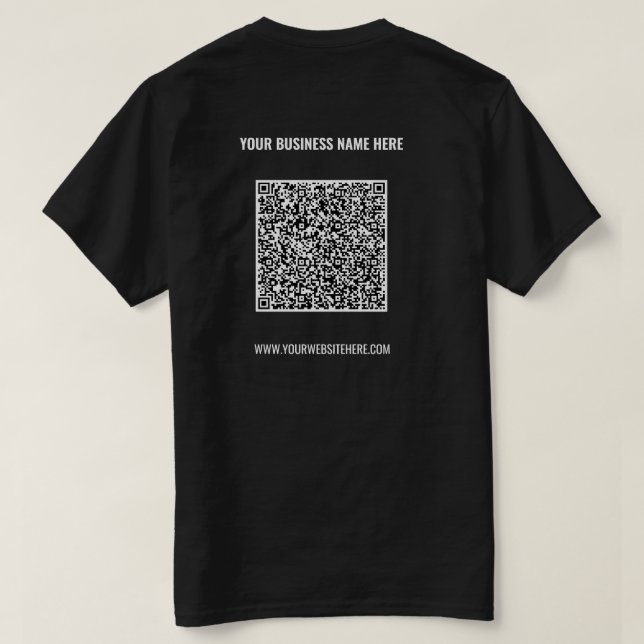 Code QR T-Shirt Texte personnalisé - Société promo (Design dos)