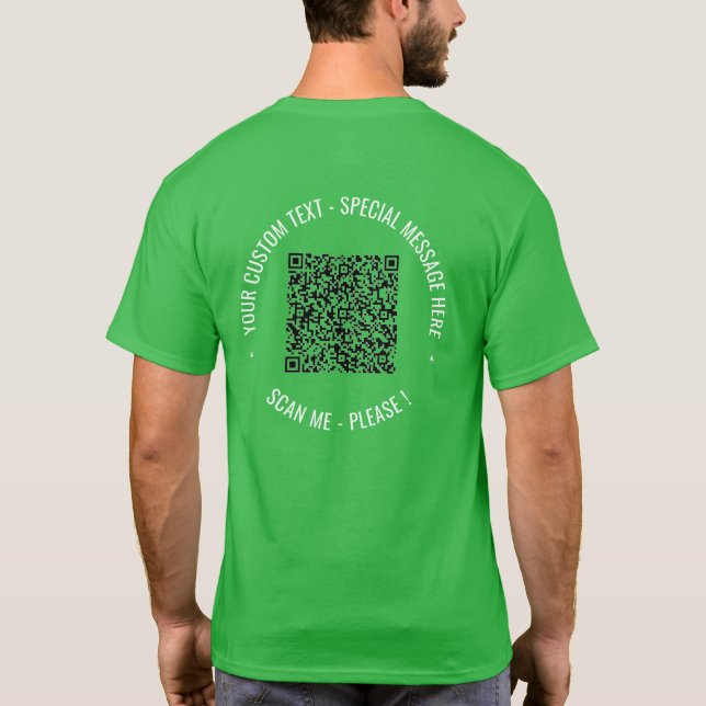 Code QR Texte et couleurs personnalisés T-shirt pr (Dos)