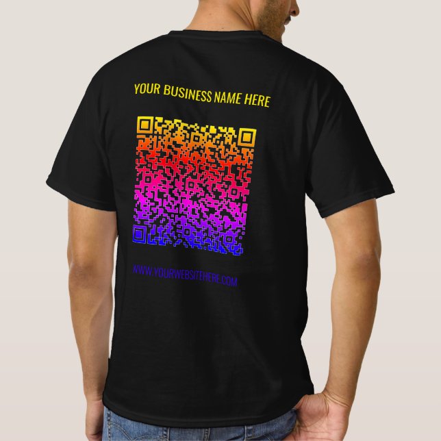 Code QR Texte personnalisé Entreprise T-shirt Vos  (Dos)