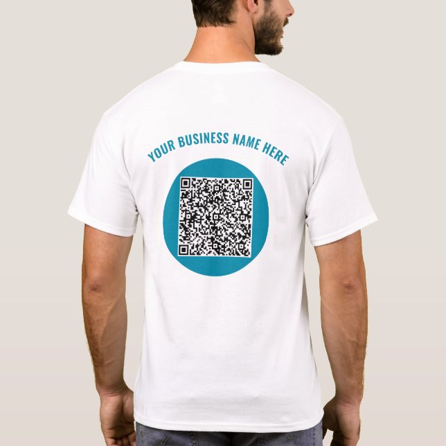 Code QR Texte personnalisé T-shirt professionnel C (Dos)