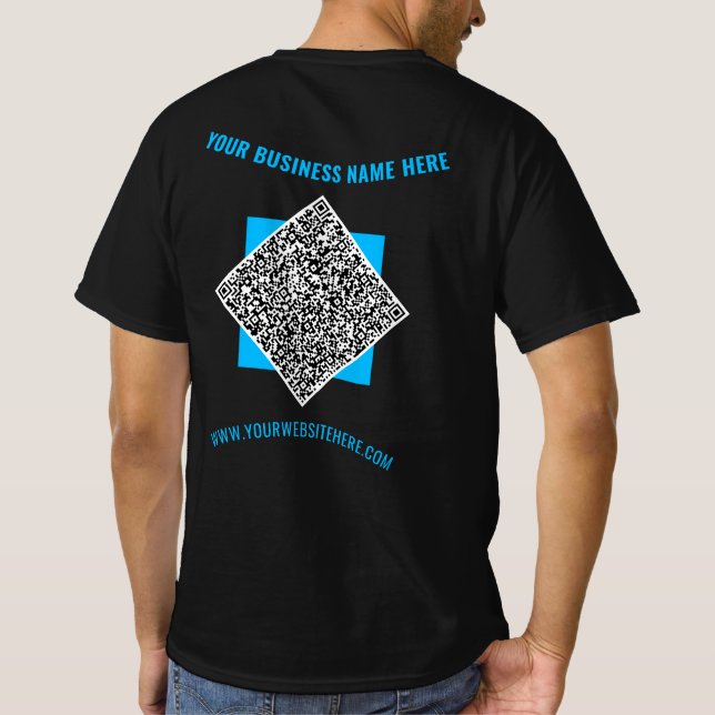 Code QR Texte personnalisé T-shirt professionnel C (Dos)