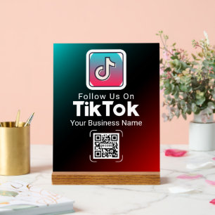 Code QR TikTok Rouge Sarcelle Nom de l'entreprise