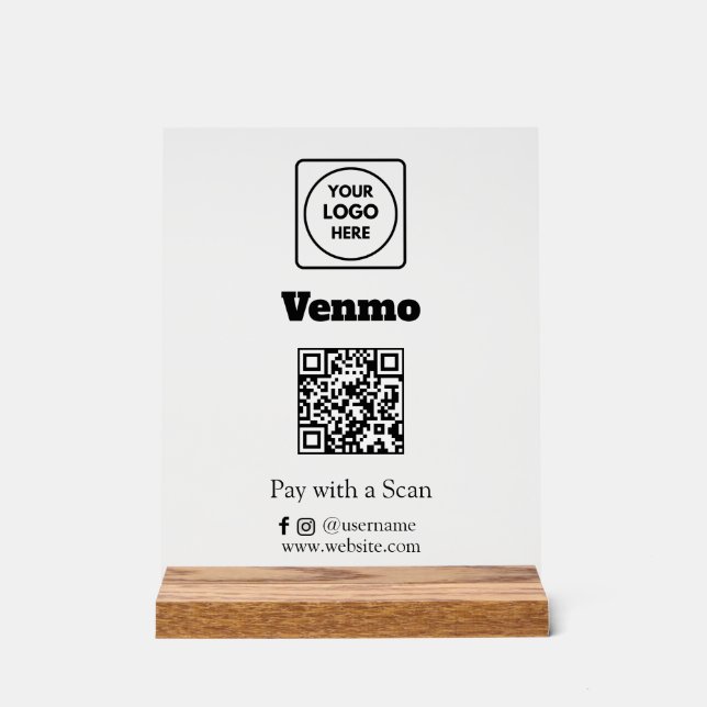 Code QR Venmo | Scannez pour payer avec un logo d' (Recto)