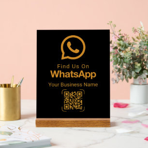 Code QR WhatsApp Entreprise Contact Noir Or