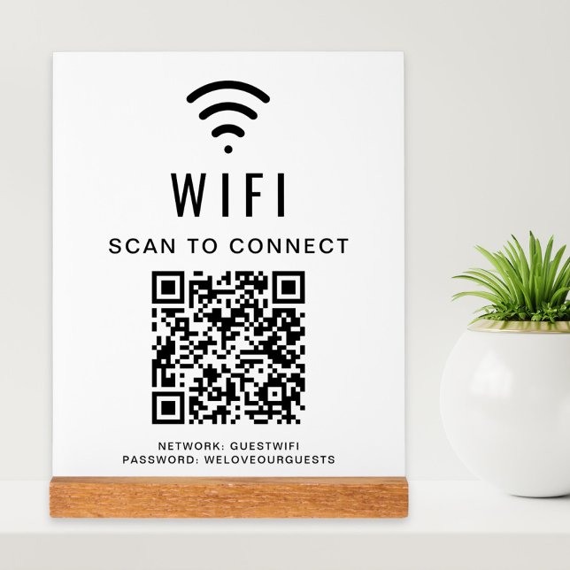 Code QR Wifi Scan pour se connecter blanc (Créateur téléchargé)