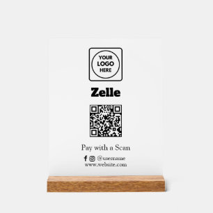 Code QR Zelle Logo d'entreprise personnalisé pou