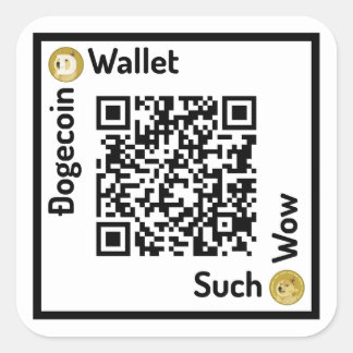 Code-Quadrat-Aufkleber Dogecoin Geldbörsen-QR Quadratischer Aufkleber