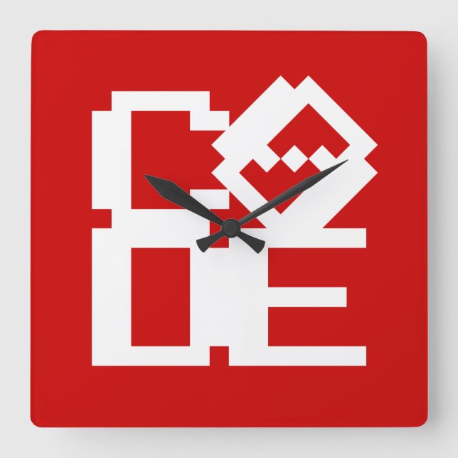 CODE QUADRATISCHE WANDUHR (Vorderseite)