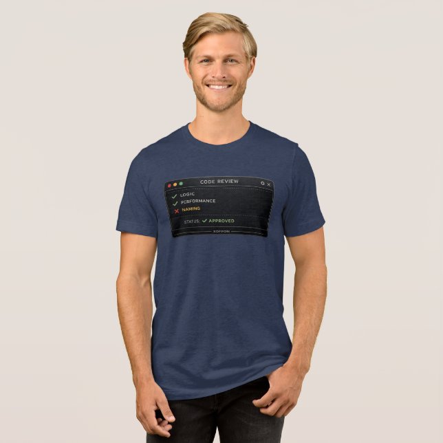 Code Review Programmierer  Tri-Blend Shirt (Vorderseite voll)
