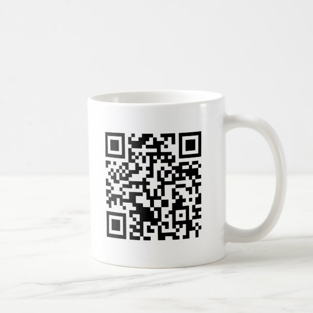 Code Rickrolled Rick-RollenQR Kaffeetasse (Rechts)