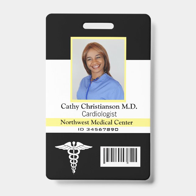 Code scanneur de badge photo du nom du médecin (Face)