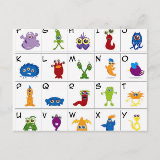 Code-Schlüssel - Monster Postkarte