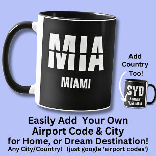 Code & Stadt, Flughafencode MIA, MIAMI hinzufügen Tasse