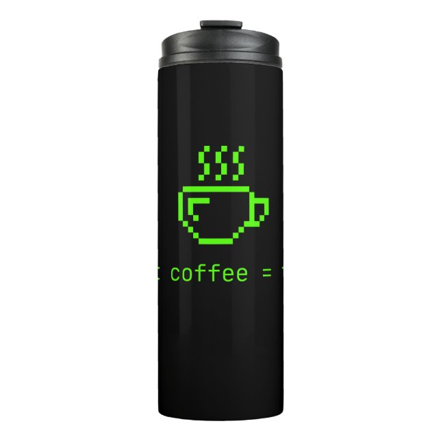 Code und Kaffee Leben ist gut Thermosbecher (Vorderseite)