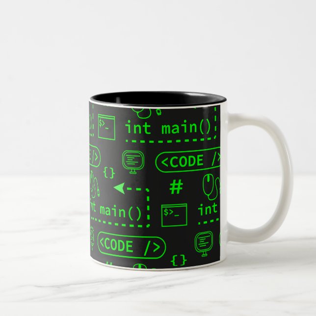 Code und Material - Schwarzes Zweifarbige Tasse (Rechts)