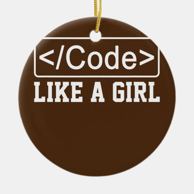 Code wie eine Girl Coder Programmiersoftware Keramik Ornament (Vorne)