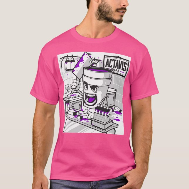 Codein Double Cup Lean Lila Drank Sizzurp Rap H T-Shirt (Vorderseite)