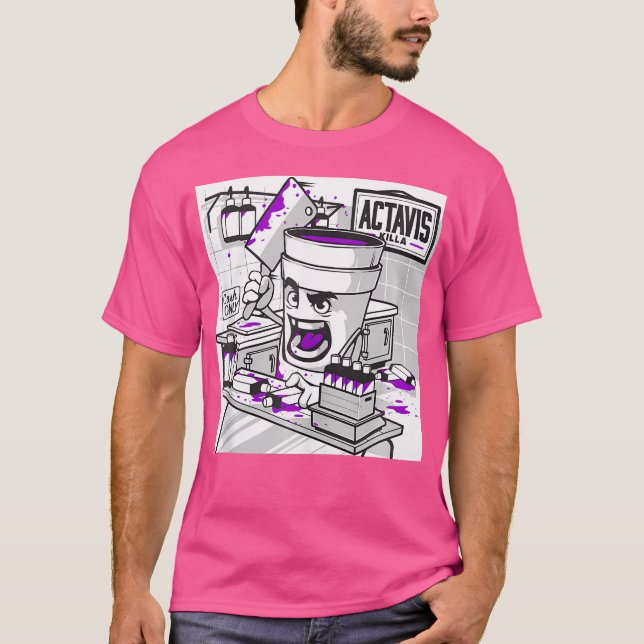 Codein Double Cup Lean Lila Drank Sizzurp Rap H T-Shirt (Vorderseite)