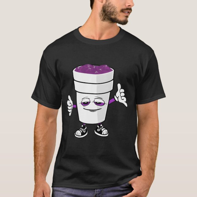 Codein Lila Drank Sizzurp Doppelcup Lean T-Shirt (Vorderseite)