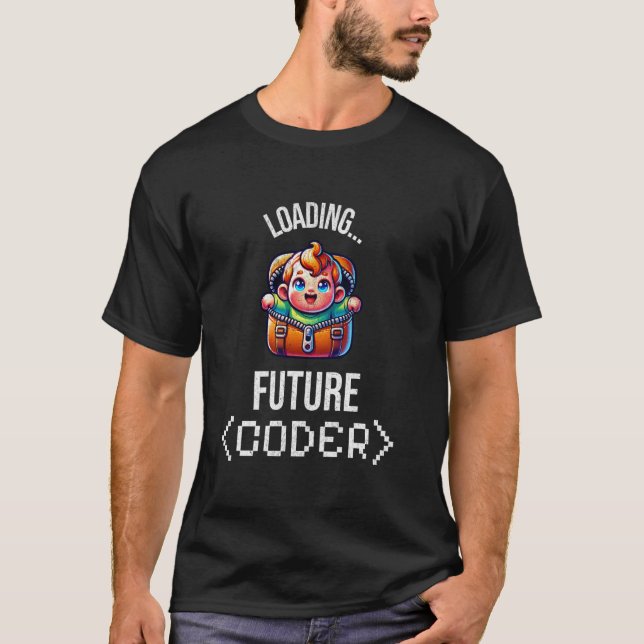 Coder-Baby-Ankündigung Programmierer T-Shirt (Vorderseite)