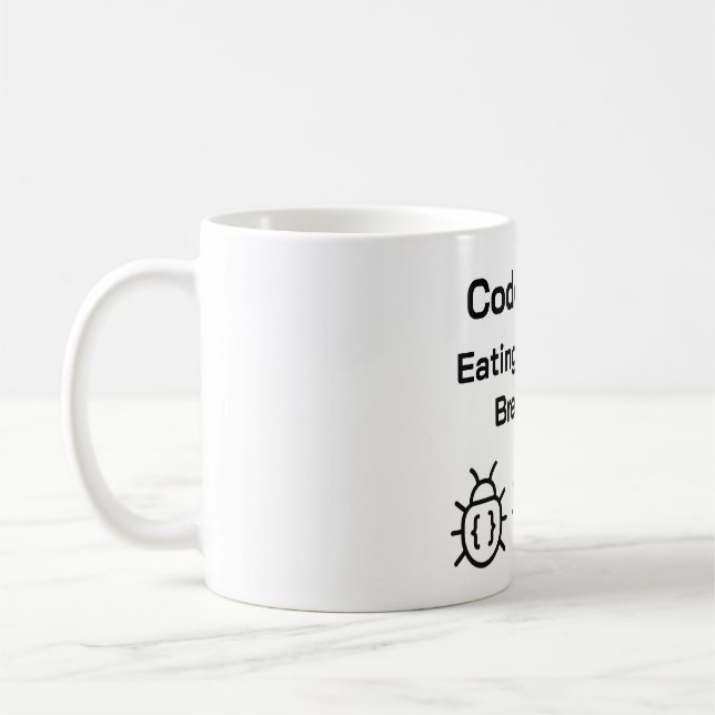 Coder Café Mug - Manger des bugs pour le petit déj (Gauche)