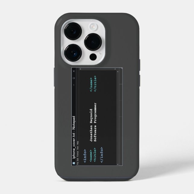 Coder-Format-Computerprogrammierer-Notizblock-Dunk iPhone 14 Pro Hülle (Rückseite)