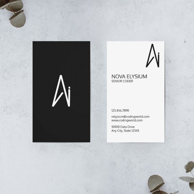 Coder für künstliche Intelligenz Visitenkarte (Von Creator hochgeladen)