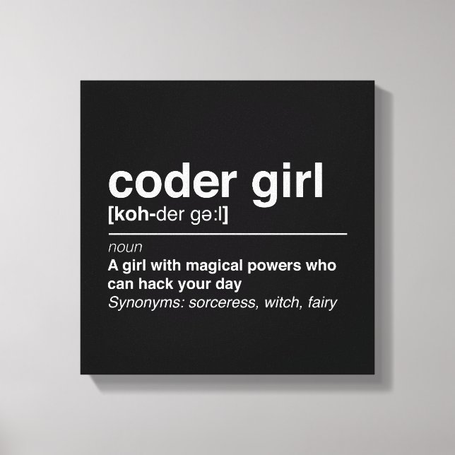 Coder Girl Leinwanddruck (Vorderseite)