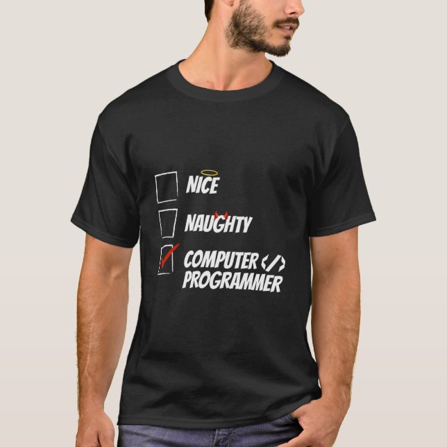 Coder Naughty Coding Software Engineer Programmer T-Shirt (Vorderseite)