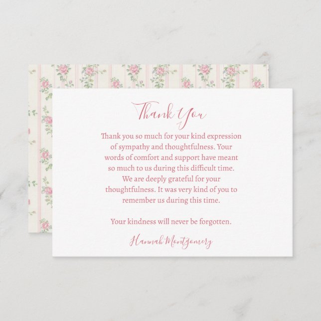 Codescore Beerdigung Beileid Danke Karte (Vorne/Hinten)