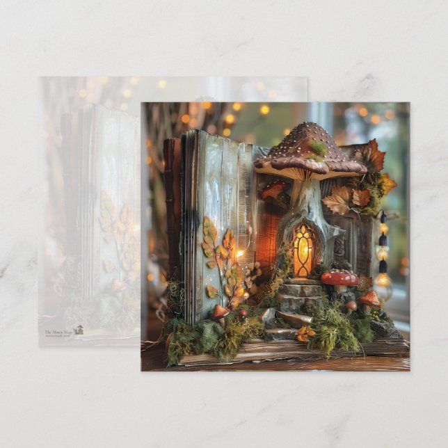 Codescore Mushroom Book Fall Scrapbook Journal Einladung (Vorne/Hinten)