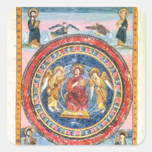 Codex Amiatinus Christ in Majestät Quadratischer Aufkleber