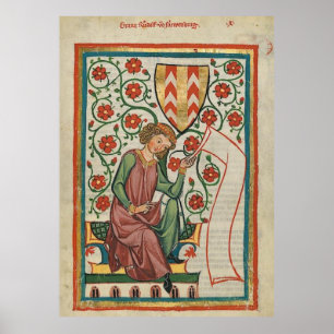 Codex Manesse Graf Rudolf von Neuenburg Poster