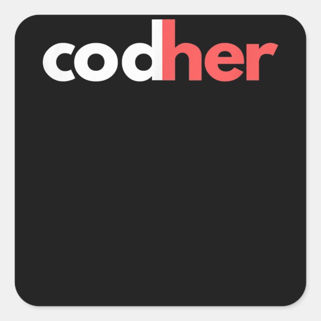 Codher Girl Programmer Women Stem Engineers Liebha Quadratischer Aufkleber (Vorderseite)