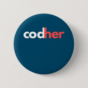 Codher Mädchen Programmiererin Frauen Stem Ingenie Button
