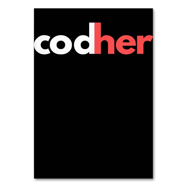 Codher Mädchen Programmiererin Frauen Stem Ingenie Tischnummer (Vorderseite)