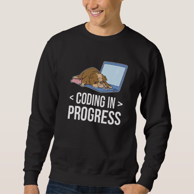 Codieren im laufenden Computer-Nerd des Programmie Sweatshirt (Vorderseite)