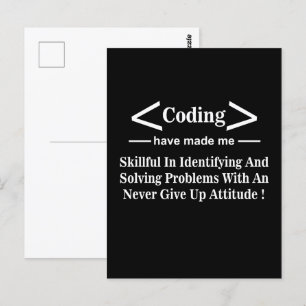 Codierer Coder Programmierer Entwickler Codierung Postkarte