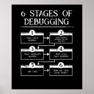 Coding 6 Bühnen des Debuggens der Computerprogramm Poster
