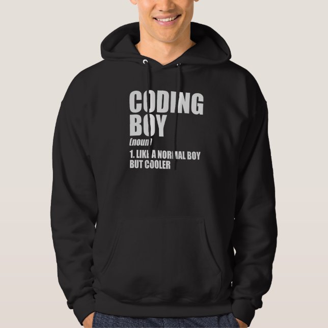 Coding Boy Definition Noun Software Developer Prog Hoodie (Vorderseite)