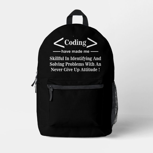 Coding Coder Developer Programmer Coding Bedruckter Rucksack (Vorderseite)