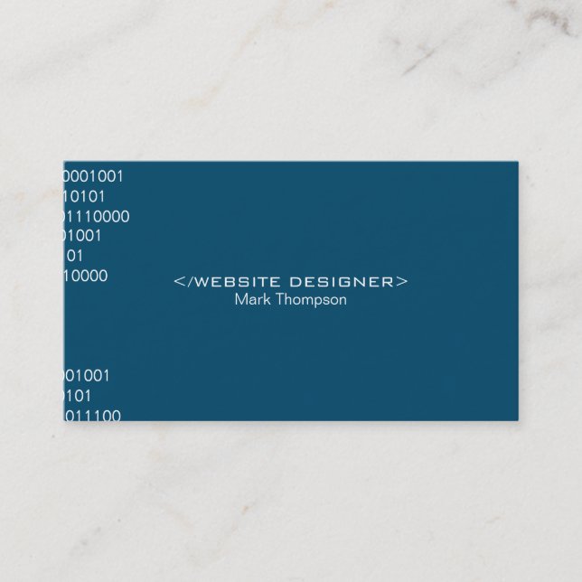 Coding Deep Blue Background Visitenkarte (Vorderseite)
