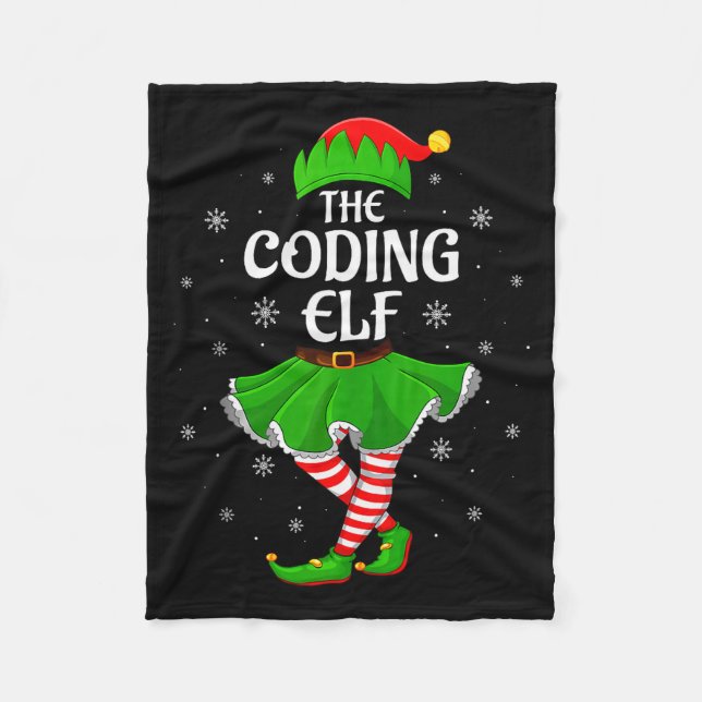 Coding Elf Christmas Family Girls Women Elf Squad  Fleecedecke (Vorderseite)