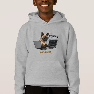 Coding Siamese-Katze Cartoon Hoodie