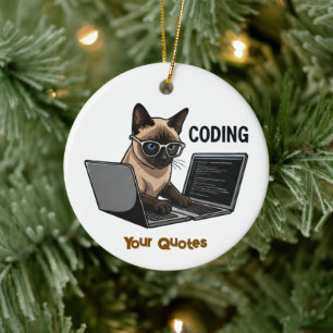 Coding Siamese-Katze Cartoon Keramik Ornament